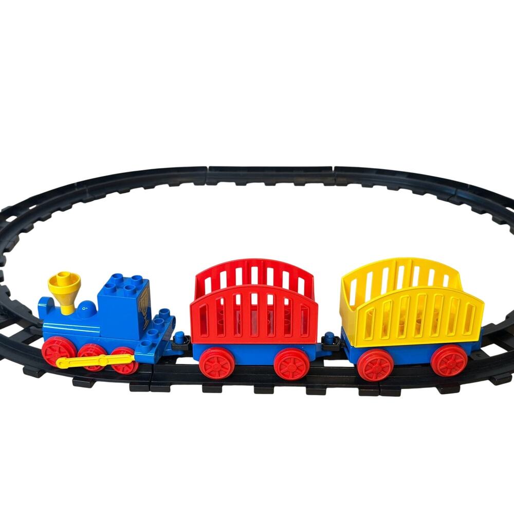 Duplo Toy Train Set w Oval Track Engine 2 Cars Kids Classic Toy Fun Holiday Gift